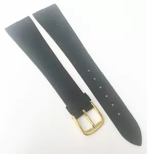 Correa de reloj Speidel de cuero genuino resistente al agua tono negro con hebilla dorada de 19 mm - Imagen 1 de 4