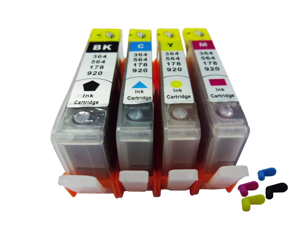 4 Refillable ink cartridge with chip HP 920 XL OfficeJet 6500a Plus 7000 7500a - Image 1 of 1