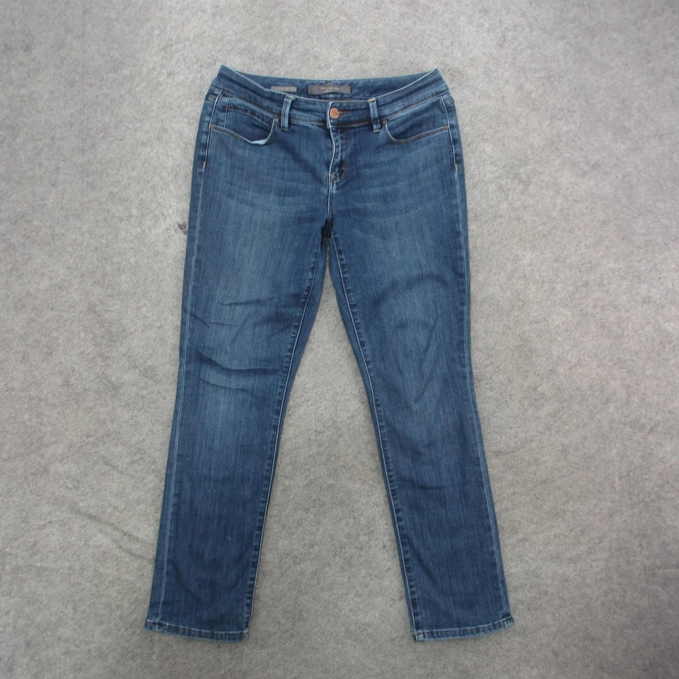 Jeans feminino The Limited 10P azul pequeno curvilíneo perna reta jeans stretch - Imagem 1 de 4