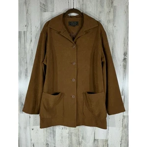 Compagnie Internationale Express Vegan Faux Suede Jacket Size 3/4 Camel Brown - Bild 1 von 6