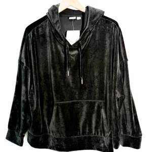 Puma Women's Black Velour Hoodie Relaxed Fit Sweatshirt 2X New whimsygoth - Picture 1 of 8