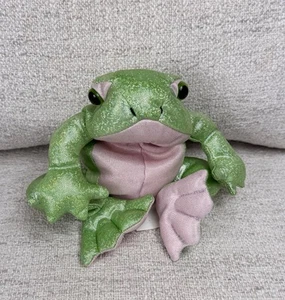"Bolsa de frijoles de felpa Walmart Frog brillante lámina verde rosa juguete de peluche 8""" - Imagen 1 de 6