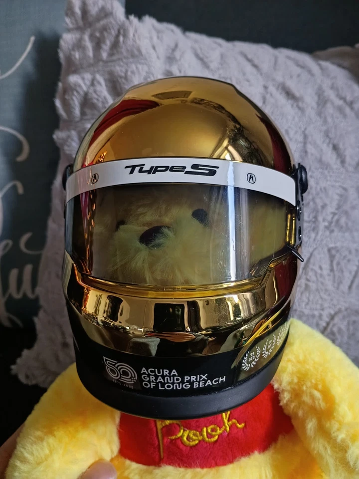Gold and Black Collector's Racing Helmet Acura Grand Prix Of Long Beach Type S  - Image 1 of 4