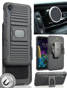 Noir Étui Robuste Pied + Clip Ceinture + Magnétique Voiture Monture pour - Photo 1 sur 11