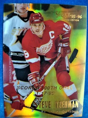 STEVE YZERMAN - 96 PINNACLE CERT. ED. GOLD MIRROR #94 -STILL HAS PROTECTIVE FILM - Image 1 of 4
