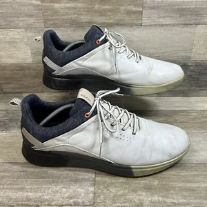 Ecco S-Three Goretex Golf Shoes Men’s 13 W White Leather Lace Up Sneaker - Picture 1 of 10