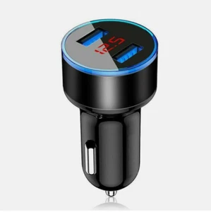 3.1 A CARICABATTERIA VELOCE PER AUTO DOPPIA USB PRESA ACCENDISIGARI VOLTMETRO - Foto 1 di 3