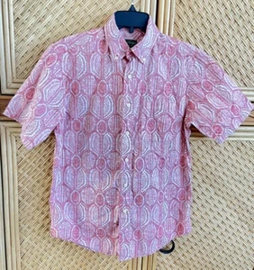 David Taylor Collection Men's Shirt Short Sleeve Buttons Coral Plaid Cotton S  - Picture 1 of 6