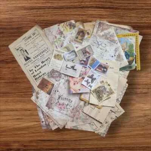 Vintage Antique Sheet Mixed Media Ephemera 50 Bundle Junk Journal Paper Kit - Picture 1 of 6