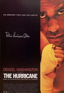 PÓSTER DE PELÍCULA RUBIN HURRICANE CARTER FIRMADO 24"x18" en caja con certificado de autenticidad y ver prueba - Imagen 1 de 2