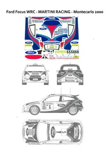 FORD FOCUS WRC - UFF MARTINI - Rally Montecarlo 2000 - DECAL 1/24 - Picture 1 of 1