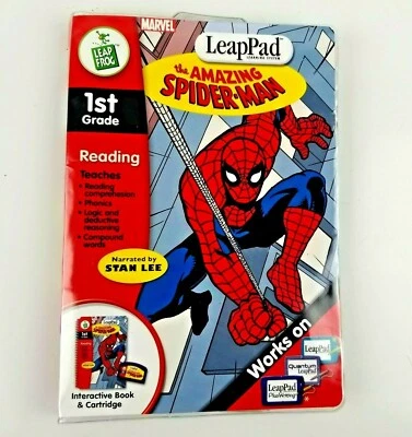 Marvel LeapPad The Amazing Spider-Man 1st Grade Reading Stan Lee Book Cartridge - Image 1 of 4
