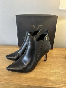 Versace 1969 19V69 Fabia Black Leather Ankle Boots 9M UK 7 - Picture 1 of 7