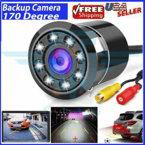 Car Rear View Backup Reverse Camera 170° CMOS 8 LED HD Night Vision Waterproof - Picture 1 of 12