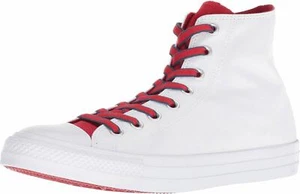 Converse Chuck Taylor All Star Hi Sneakers White Red New - Picture 1 of 7