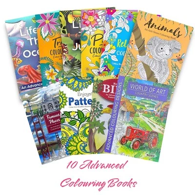 10x ADULT ANTI-STRESS COLOURING BOOK MIND RELAXING BOOKS Colour Therapy Bulk Buy - Image 1 of 4