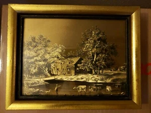 Currier & Ives Folienbilder 6 x 8 Vintage 2er Set Finish Line. Drucktitel - Bild 1 von 3