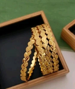 Alloy Bollywood Gold Matt Finish Ethnic Bangle Bracelet Stacking Unique Designer - Picture 1 of 4