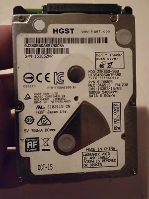 HGST 500GB SATA 2.5" 5400RPM 6.0Gb/s HTS545050A7E680 for Laptop,PS4,PS3,XBOX S  - Image 1 of 2