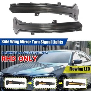 Dynamic LED Side Wing Mirror Indicator Light RHD For BMW 5 Series G30 G31 17-23 - Picture 1 of 8