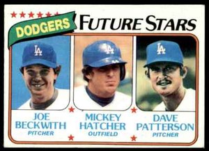 1980 TOPPS DODGERS FUTURE STARS - JOE BECKWITH/MICKEY HATCHER/DAVE PATTERSON