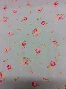 Lecien Princess Rose 31267 On Light Blue 100% Japanese Cotton - Picture 1 of 5