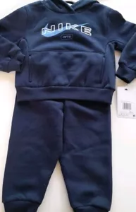 Nike Toddler Hooded Sweatshirt & Jogging Pants Set ~ Navy Blue Size 3T New - Picture 1 of 7