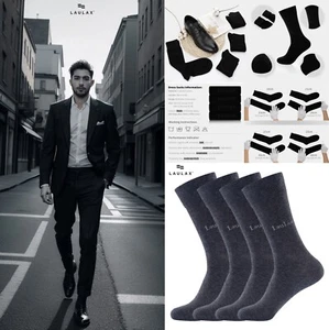 Laulax tuta uomo calze business alta qualità senza cuciture lisce 4 paia design UK - Foto 1 di 35