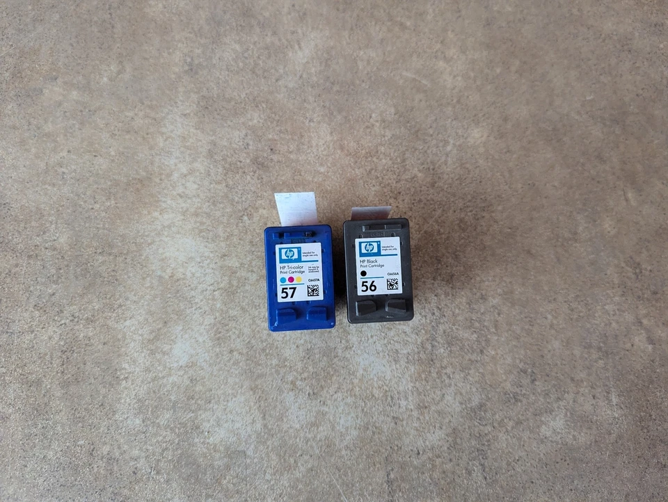 PACK DE 2 CARTUCHOS DE TINTA ORIGINALES HP 56/57 C6656A/C6657A NEGRO/TRICOLOR H1-1(97) Foto 1 de 4