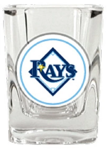 Tampa Bay Rays Square Shot Glass - 2 oz. Round Logo [NEW] MLB Bar Drink CDG Cover