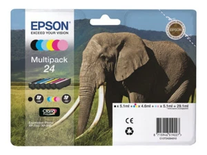 Epson 24 Multipack T2428 XP-950 XP-860 XP-760 XP-55 Elephant Printer Ink Fast UK - Picture 1 of 1