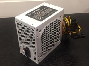 NEW Power Star WHITE 650w Max ATX Power Supply 12cm Fan, 20+4pin, SATA & PCIe - Picture 1 of 3