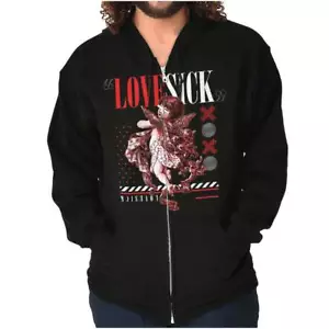 Valentine's Day Love Sick Baby Angel Statue Sweatshirt Zip Up Hoodie Men Women - Picture 1 of 7