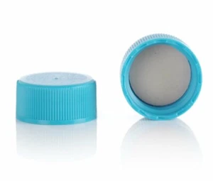 Magnakoys Blue 20-400 Teflon (PTFE) Lined Screw Threaded Closure Caps for Vials - Picture 1 of 4