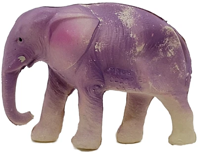 Figura de juguete de elefante púrpura celuloide de colección hecha en el Japón ocupado (B) Foto 1 de 4