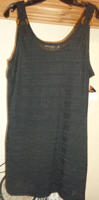 MINIVESTIDO CATALINA NEGRO CON TEXTURA ENCAJE SIN MANGAS NUEVO CON ETIQUETAS TALLA M Foto 1 de 4