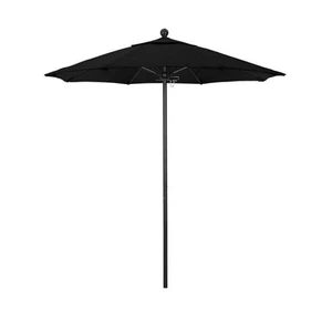 7.5 ft. Black Aluminum Commercial Market Patio Umbrella with Fiberglass Ribs and - Picture 1 of 7