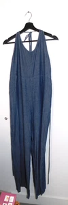 Mono Free People Chambray L Azul Estilo Halter 100% Algodón - Imagen 1 de 9