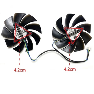 2PCS Black Graphics Card Cooling Fan for PowerColor RX580 590 Red Devil Part - Photo 1/8