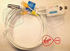 Virgin Media Coaxial Splitter with CAT6 Ethernet cable 3m - Picture 1 of 4