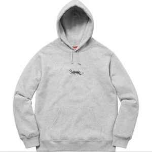 Supreme Tag Logo Hooded Sweatshirt Heather Grey SS19 XL Hoodie Brand New - Picture 1 of 4