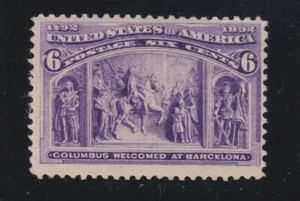 US 235 6c Columbian Exposition Mint F-VF OG H SCV $50 - Picture 1 of 2
