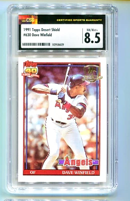 1991 TOPPS DESERT SHIELD DAVE WINFIELD CARD #630 CSG NM-MT+ 8.5 - Image 1 of 2
