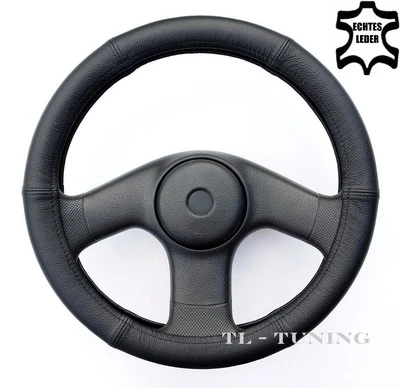 Lenkradbezug, Lenkradhülle, Lenkradschoner Ø 37 - 39 Echtes Leder  Schwarz Neu - Bild 1 von 4