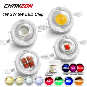 10 PIEZAS 1W 3W 5W HÁGALO USTED MISMO Alta Potencia Chip Chip Emisor de Luz Diodo Smd Mazorra Lámpara de Cuentas Bombilla - Imagen 1 de 11