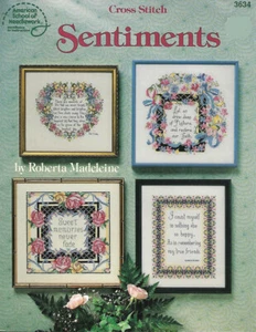 SENTIMENTS by American School of Needlework - 9 Cross Stitch Designs, C1993, OOP - Picture 1 of 2
