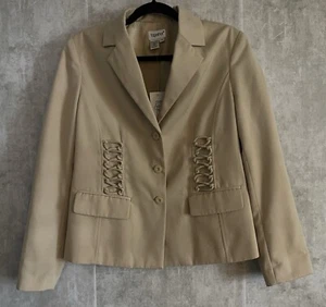 NWT’s Together Tan/Beige Button Up Long Sleeve Pocketed Look Blazer/Jacket Sz 10 - Picture 1 of 8