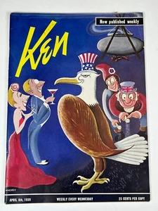 WW2 KEN Magazine April 1939 Satire Girls Cartoons Commentary Masked Women Gold + - Picture 1 of 24