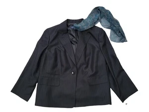 NWT Evan Picone Victoria Black Career Work Suit Blazer with Scarf Size-22W  - Picture 1 of 7