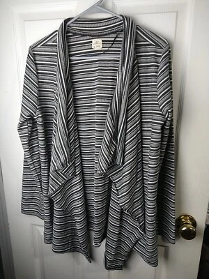 Plumero O'Neill Mujer L Gris Crema Rayas Cascada Dobladillo Crudo Mangas Largas Foto 1 de 4